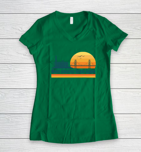 Make Alcatraz Great Again SF Rock ALCATRAZ Women's V-Neck T-Shirt 3