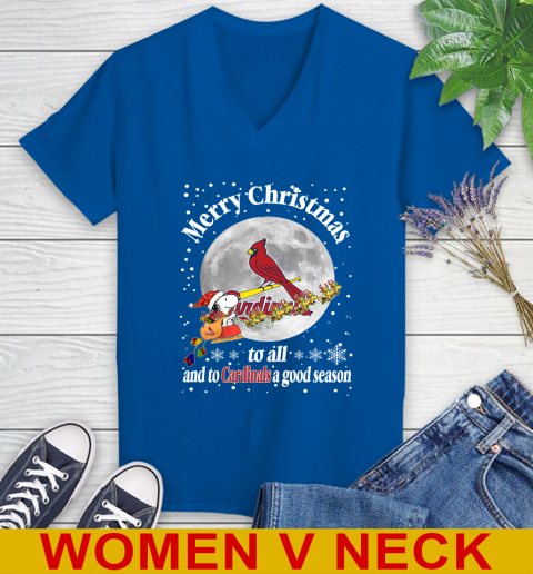 St.Louis Cardinals Merry Christmas To All And To Cardinals A Good Season MLB Baseball Sports Women's V-Neck T-Shirt 9