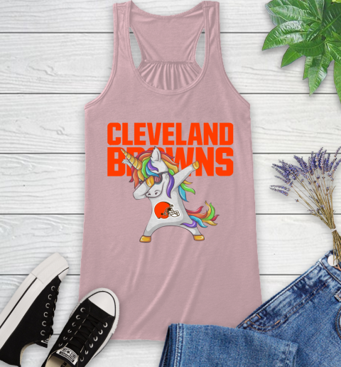 Cleveland Browns NFL Football Funny Unicorn Dabbing Sports Racerback Tank 11