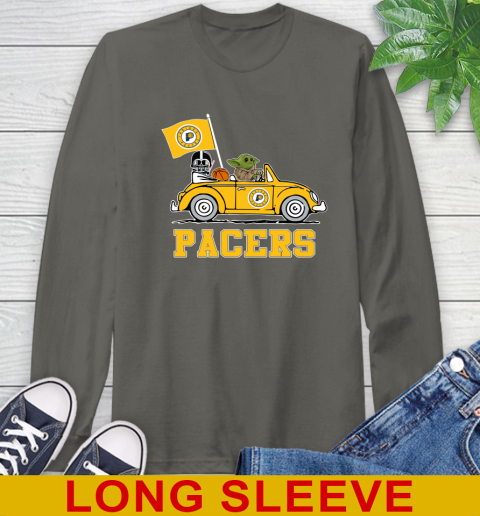NBA Basketball Indiana Pacers Darth Vader Baby Yoda Driving Star Wars Shirt Long Sleeve T-Shirt 8