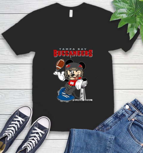 NFL Tampa Bay Buccaneers Mickey Mouse Disney Super Bowl Football T Shirt V-Neck T-Shirt 2