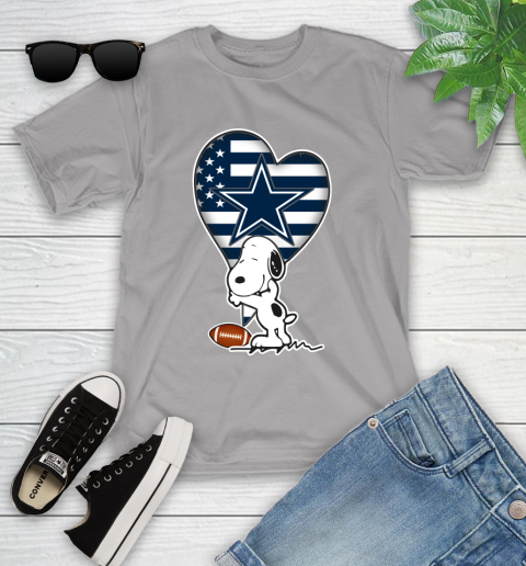 Dallas Cowboys NFL Football The Peanuts Movie Adorable Snoopy Youth T-Shirt 4