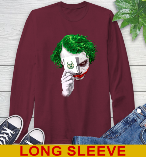 Milwaukee Bucks NBA Basketball Joker Card Shirt Long Sleeve T-Shirt - Image 8