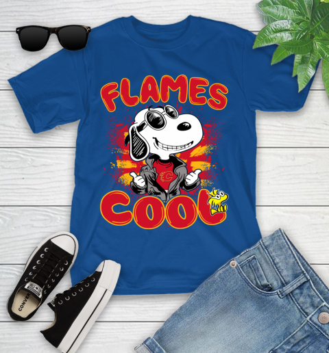NHL Hockey Calgary Flames Cool Snoopy Shirt Youth T-Shirt 10