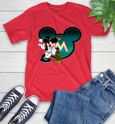 MLB Miami Marlins The Commissioner's Trophy Mickey Mouse Disney T-Shirt 11 MLB Miami Marlins The Commissioner's Trophy Mickey Mouse Disney T-Shirt - Image 11
