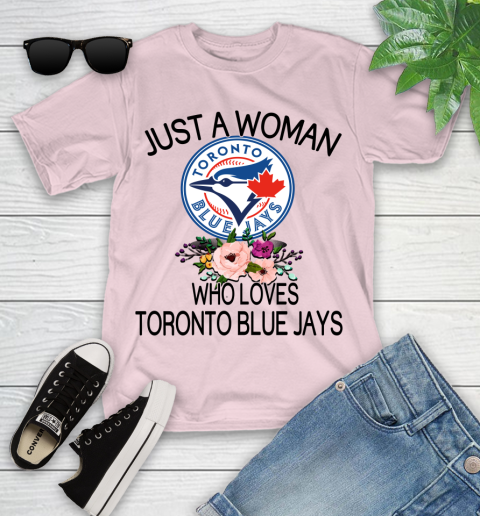 MLB Just A Woman Who Loves Toronto Blue Jays Baseball Sports Youth T-Shirt 7