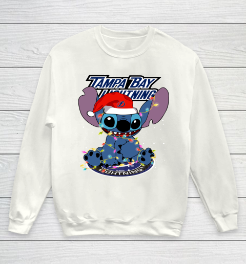 Tampa Bay Lightning NHL Hockey noel stitch Christmas Youth Sweatshirt