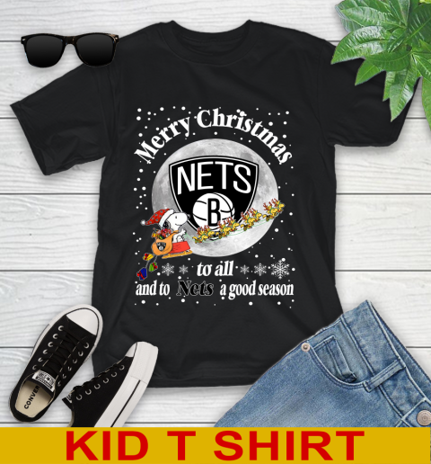 Brooklyn Nets Merry Christmas To All And To Nets A Good Season NBA Basketball Sports Youth T-Shirt