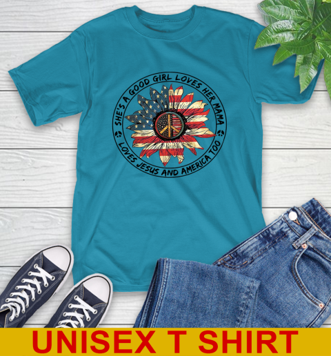 America sunflower she's a good girl loves her mama shirt 7