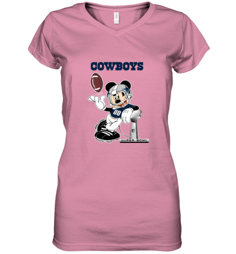 Women's Dallas Cowboys Pink Summers V-Neck T-Shirt