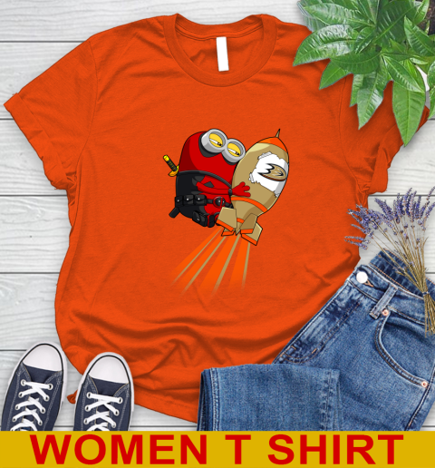 NHL Hockey Anaheim Ducks Deadpool Minion Marvel Shirt Women's T-Shirt 3