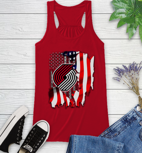 Portland Trail Blazers NBA Basketball American Flag Racerback Tank 5
