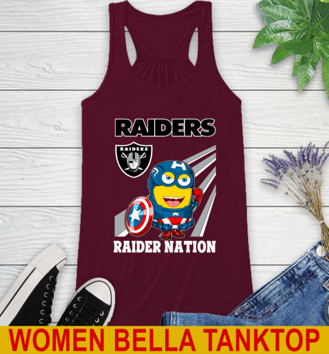 NFL Football Oakland Raiders Captain America Marvel Avengers Minion Shirt Racerback Tank 2