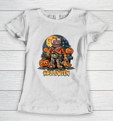Pumpkin Cat Character for Halloween Women's T-Shirt