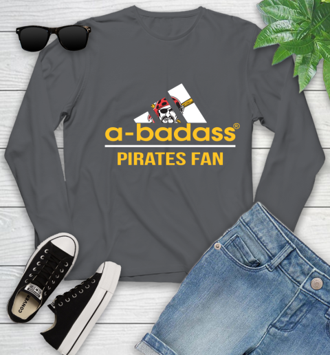 MLB A Badass Pittsburgh Pirates Fan Adidas Baseball Sports Youth Long Sleeve 9