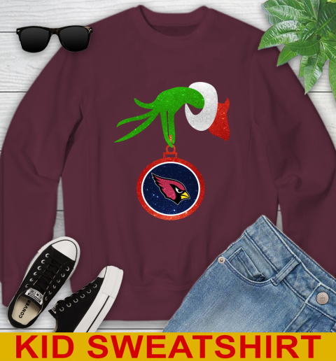 Arizona Cardinals Grinch Merry Christmas NFL Football Youth Sweatshirt 5