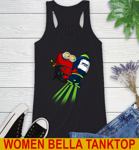 NFL Football Seattle Seahawks Deadpool Minion Marvel Shirt Racerback Tank