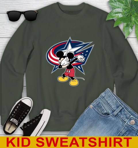 Columbus Blue Jackets NHL Hockey Dabbing Mickey Disney Sports Youth Sweatshirt 9