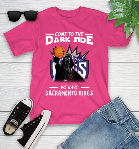 NBA Come To The Dark Side We Have Sacramento Kings Star Wars Darth Vader Basketball Youth T-Shirt 11