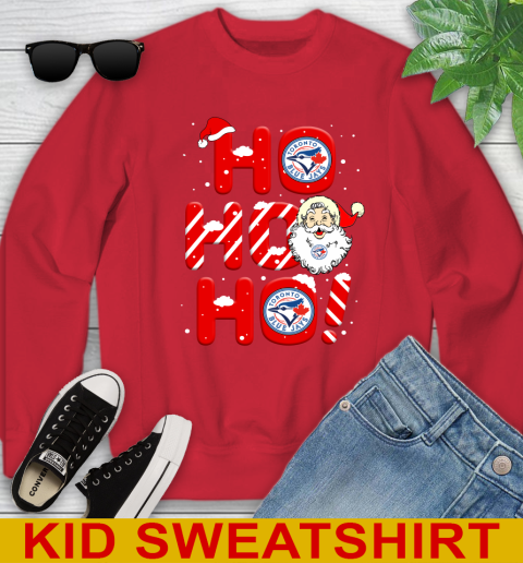 Toronto Blue Jays MLB Baseball Ho Ho Ho Santa Claus Merry Christmas Shirt Youth Sweatshirt 7