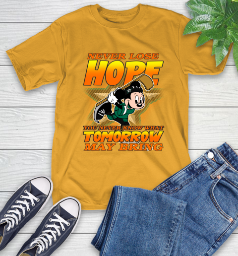 Dallas Stars NHL Hockey ootball Mickey Disney Never Lose Hope T-Shirt 2