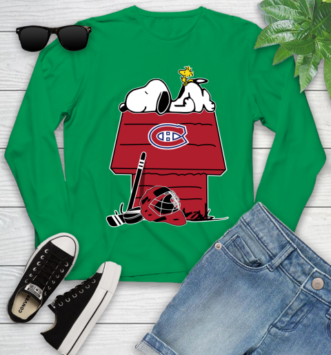 Montreal Canadiens NHL Hockey Snoopy Woodstock The Peanuts Movie Youth Long Sleeve 6