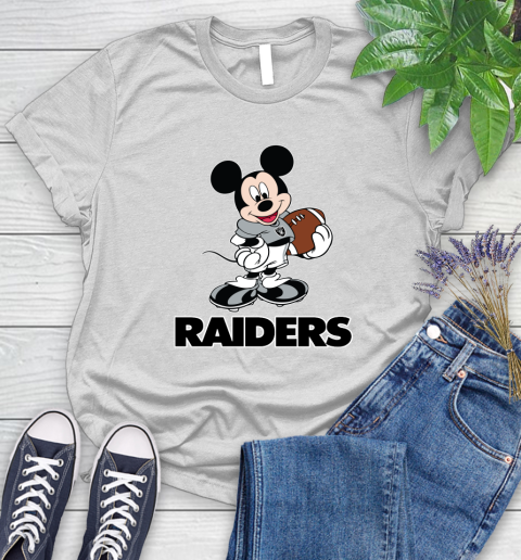 NFL Football Oakland Raiders Cheerful Mickey Mouse Shirt Women's T-Shirt 2