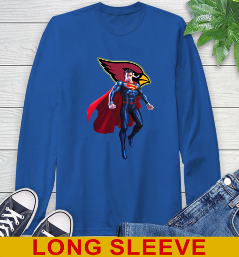 NFL Superman DC Sports Football Arizona Cardinals Long Sleeve T-Shirt 9
