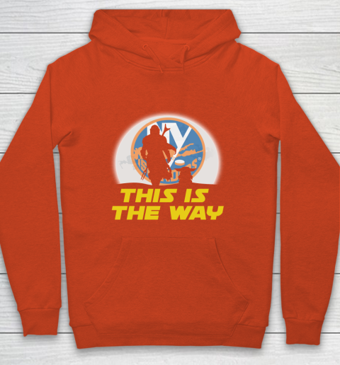 New York Islanders NHL Ice Hockey Star Wars Yoda And Mandalorian This Is The Way Youth Hoodie 3