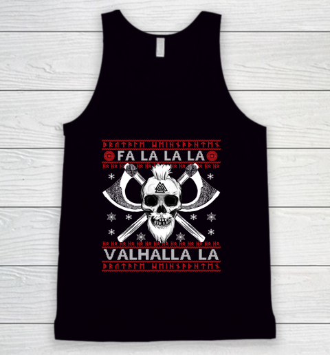 Ugly Christmas Sweater Fa La La Valhalla Viking Tank Top