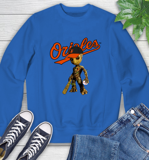 MLB Baltimore Orioles Groot Guardians Of The Galaxy Baseball Sweatshirt 8