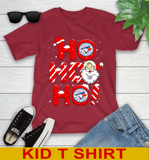 Toronto Blue Jays MLB Baseball Ho Ho Ho Santa Claus Merry Christmas Shirt Youth T-Shirt 12