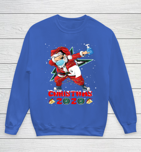 Dallas Stars Funny Santa Claus Dabbing Christmas 2020 NHL Youth Sweatshirt 6