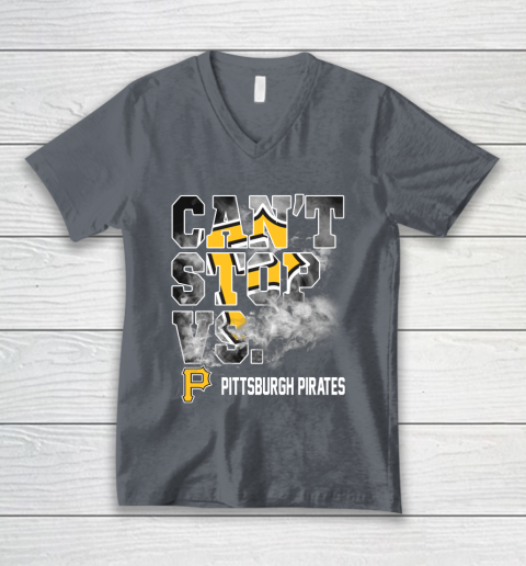 MLB Pittsburgh Pirates Baseball Can't Stop Vs Pirates V-Neck T-Shirt 4