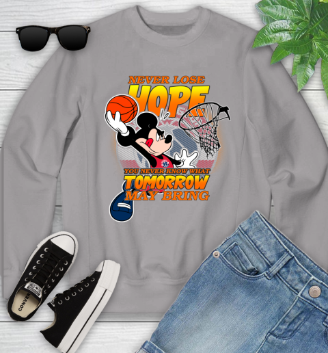 Washington Wizards NBA Basketball Mickey Disney Never Lose Hope Youth Sweatshirt 3