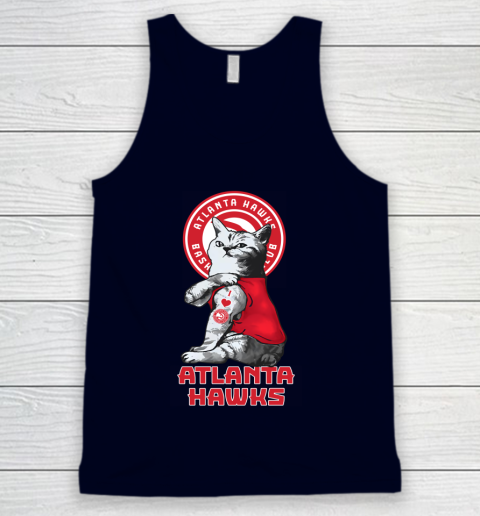NBA Basketball My Cat Loves Atlanta Hawks Tank Top 2