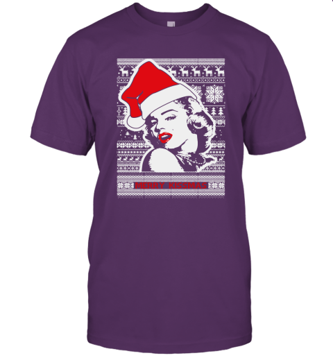 Merry Kissmas Ugly Christmas Slouchy Off Shoulder Oversized Unisex Jersey Tee