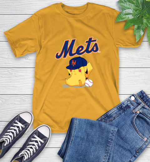 MLB Pikachu Baseball Sports New York Mets T-Shirt 3
