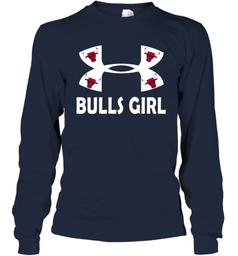 NBA Chicago Bulls Girl Under Armour Basketball Sports Ompy2nkV4Xy long sleeve tee 14 95 151514 front navy