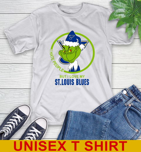 St.Louis Blues NHL Christmas Grinch I Hate People But I Love My Favorite Hockey Team T-Shirt 12