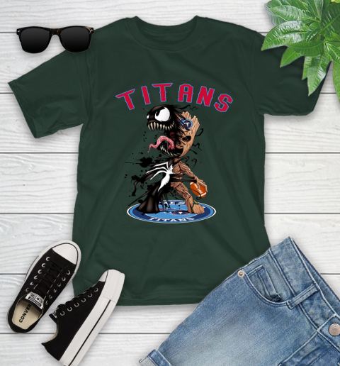 NFL Tennessee Titans Football Venom Groot Guardians Of The Galaxy Youth T-Shirt 5