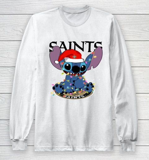 New Orleans Saints NFL Football noel stitch Christmas Long Sleeve T-Shirt