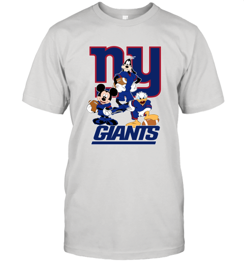 Mickey Donald Goofy The Three New York Giants Football Unisex Jersey Tee