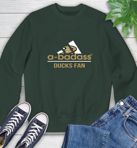 NHL A Badass Anaheim Ducks Fan Adidas Hockey Sports Sweatshirt 12