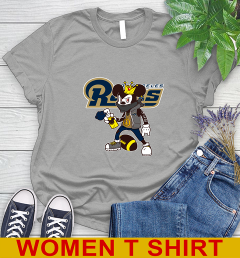 Los Angeles Rams NFL Football Mickey Peace Sign Sports Women's T-Shirt 11