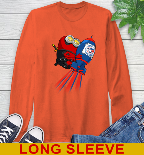 MLB Baseball Toronto Blue Jays Deadpool Minion Marvel Shirt Long Sleeve T-Shirt 4