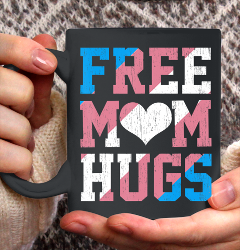 Nurse Shirt Vintage Free Mom Hugs Transgender Heart LGBT Pride Month T Shirt Ceramic Mug 11oz