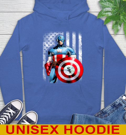 Chicago White Sox MLB Baseball Captain America Marvel Avengers American Flag Shirt Hoodie 9