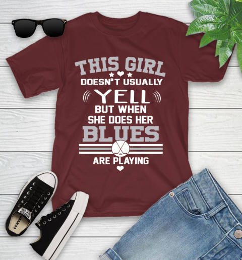 St.Louis Blues NHL Hockey I Yell When My Team Is Playing Youth T-Shirt 14
