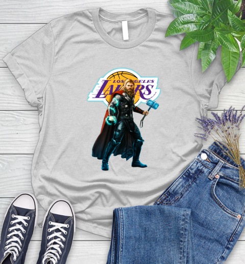 NBA Thor Avengers Endgame Basketball Los Angeles Lakers Women's T-Shirt